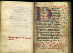Two pages of an illuminated manuscript
