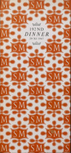 Cover of menu from 1967.