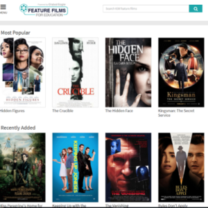 Image of homepage for the Fox Feature FIlms for Education Database
