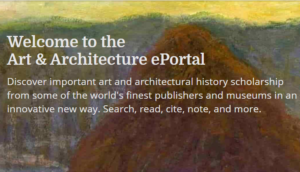 art & architecture eportal is a new database of ebooks