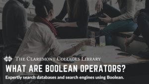 Title: What are boolean operators? Students sitting around a table talking