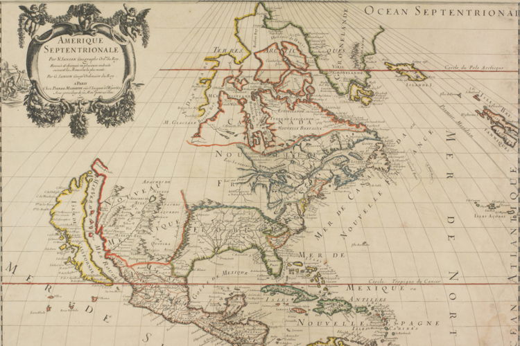 Amerique Septentrionale, Engraved map, 55 x 40.